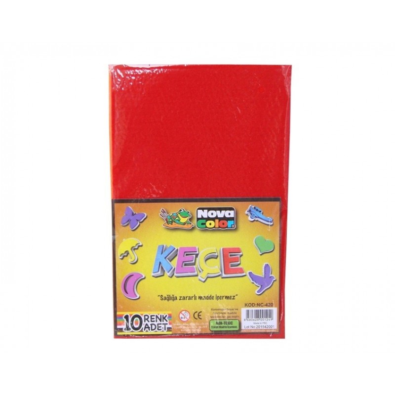 Coli fetru 20 x 30 cm 10 coli multicolore